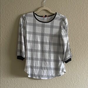 Plaid Women's Top - Black and White